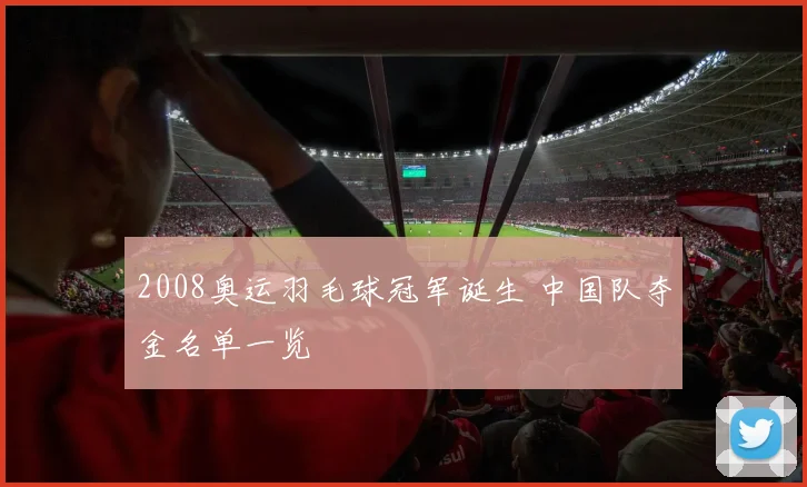 2008奥运羽毛球冠军诞生 中国队夺金名单一览